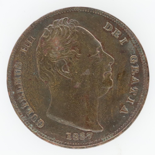 2144 - 1837 farthing of George IV, final year. UK P&P Group 0 (£6+VAT for the first lot and £1+VAT for subs... 