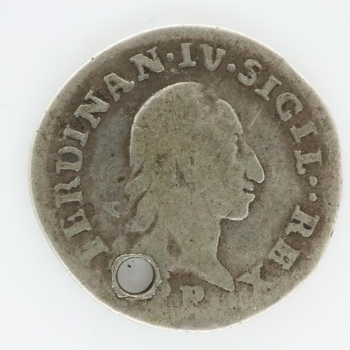 2149 - 1798 Naples silver 10 Grana, holed. UK P&P Group 0 (£6+VAT for the first lot and £1+VAT for subseque... 