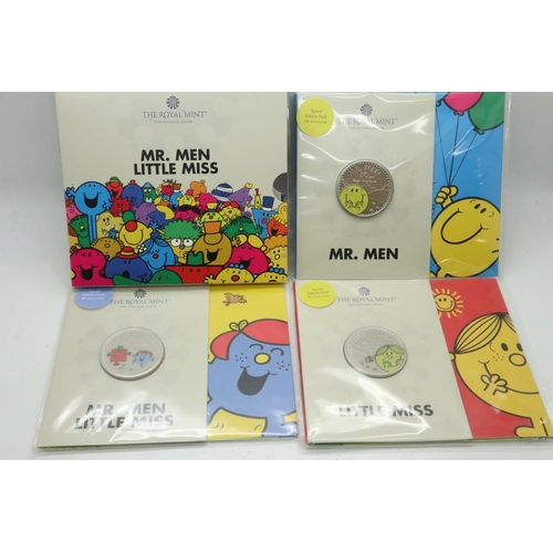 2005 - Royal mint 3 coin limited edition set of Mr Men and Little Miss. UK P&P Group 1 (£16+VAT for the fir... 
