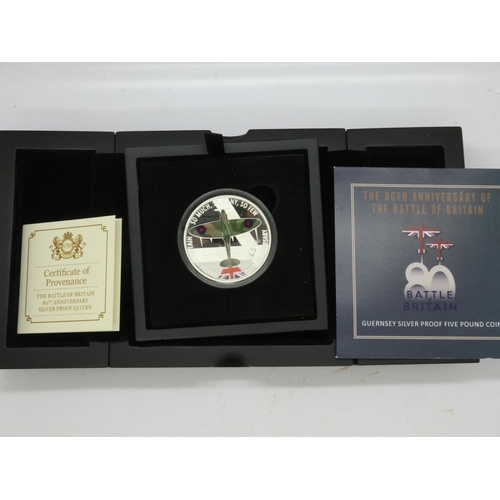 2024 - Battle of Britain silver proof £5 coin cased and boxed with certificate. UK P&P Group 1 (£16+VAT for... 