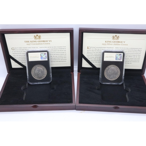 2033 - 1935 and 1937 boxed silver crowns. UK P&P Group 1 (£16+VAT for the first lot and £2+VAT for subseque... 