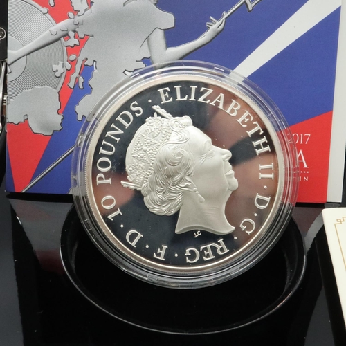 2038 - 2017 - bullion 5oz silver Britannia, boxed. UK P&P Group 1 (£16+VAT for the first lot and £2+VAT for... 