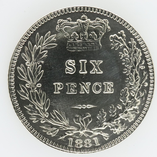 2050 - 1881 silver sixpence of Queen Victoria - EF. UK P&P Group 0 (£6+VAT for the first lot and £1+VAT for... 