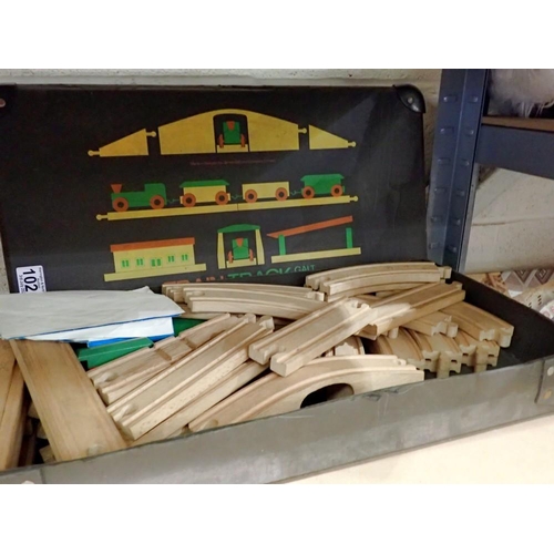 1028 - Boxed Galt Toys wooden train set. Not available for in-house P&P