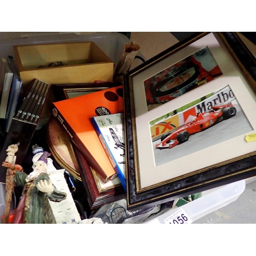 1056 - Mixed items including F1 pictures, Badass Cars, decorative plates and more. Not available for in-hou... 