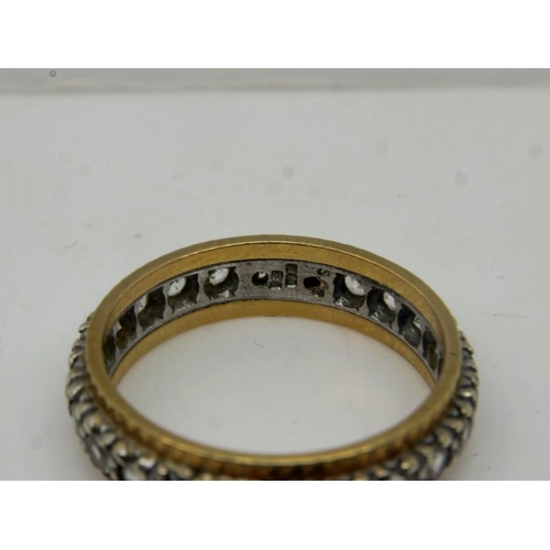 13 - 18ct gold full eternity ring, set with diamonds, size P, 4.6g. UK P&P Group 0 (£6+VAT for the first ... 