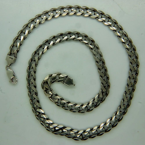 17 - 925 silver curb-link neck chain, L: 51 cm. UK P&P Group 0 (£6+VAT for the first lot and £1+VAT for s... 