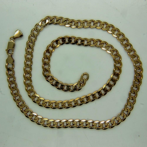 2 - 9ct gold curb-link neck chain, L: 60 cm, 41g, clasp detached. UK P&P Group 0 (£6+VAT for the first l... 