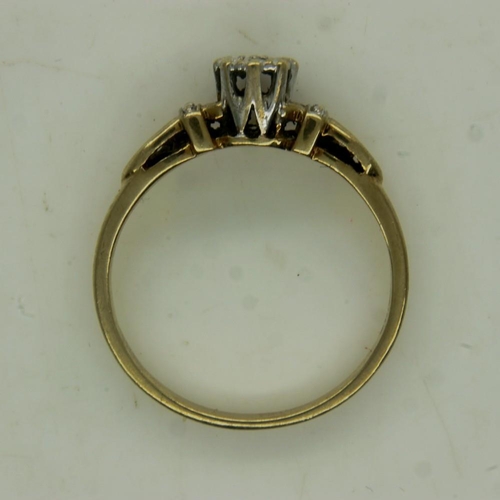 48 - 9ct gold diamond set solitaire ring, size L, 1.6g. UK P&P Group 0 (£6+VAT for the first lot and £1+V... 