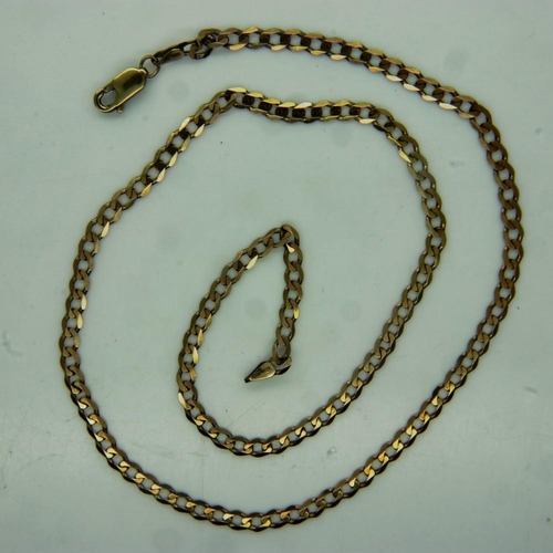 6 - 9ct gold curb-link neck chain, L: 50 cm, 7.0g. UK P&P Group 0 (£6+VAT for the first lot and £1+VAT f... 