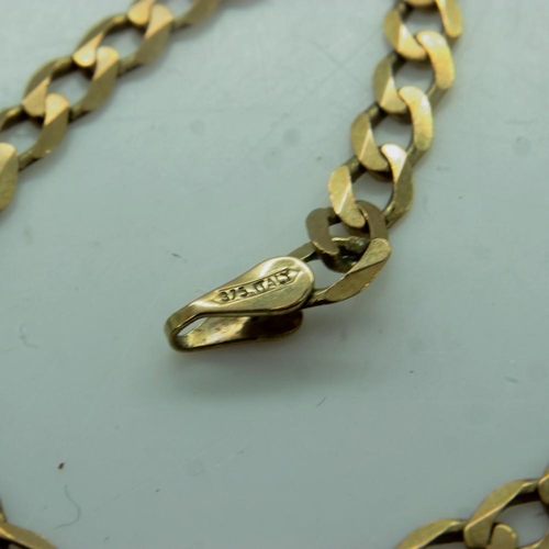 6 - 9ct gold curb-link neck chain, L: 50 cm, 7.0g. UK P&P Group 0 (£6+VAT for the first lot and £1+VAT f... 
