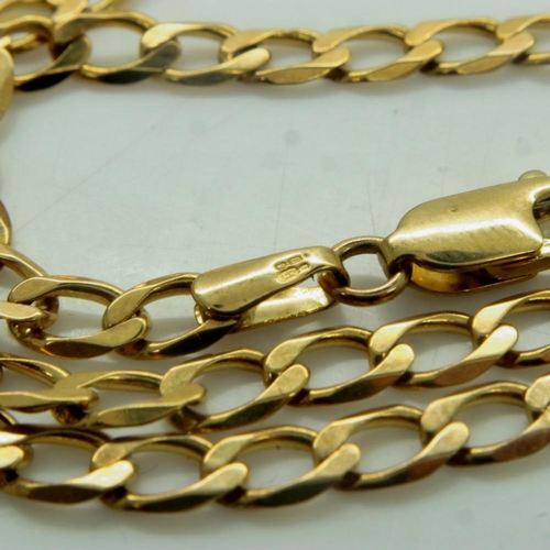 70 - 9ct gold curb link neck chain, L: 60cm, 10.1g. UK P&P Group 0 (£6+VAT for the first lot and £1+VAT f... 