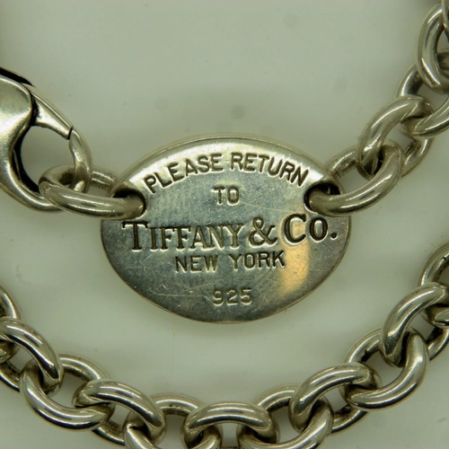 73 - TIFFANY & CO: a 925 silver Please Return tag necklace, L: 40 cm, 54g. UK P&P Group 0 (£6+VAT for the... 