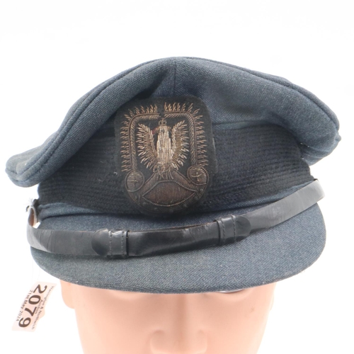 2153 - WWI British RAF officers cap with Polish Airforce officers bullion badge. UK P&P Group 2 (£20+VAT fo... 