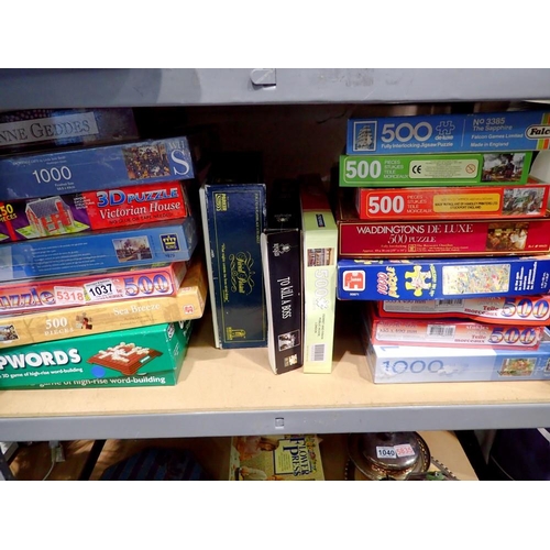 1037 - Mixed games and jigsaws, some sealed. Not available for in-house P&P