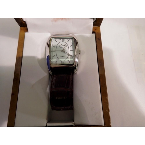 1067 - Bigor wristwatch on brown leather strap, boxed. UK P&P Group 1 (£16+VAT for the first lot and £2+VAT... 