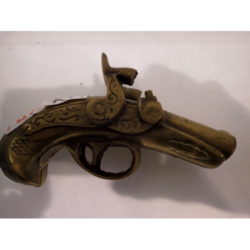 1102 - Replica brass pistol, L: 14 cm. UK P&P Group 1 (£16+VAT for the first lot and £2+VAT for subsequent ... 