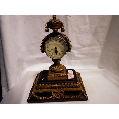 1105 - Regency style mantel clock, hour hand loose. UK P&P Group 2 (£20+VAT for the first lot and £4+VAT fo... 