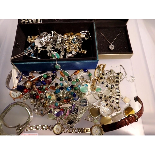 1114 - Mixed collection of modern costume jewellery and ladies wristwatches. UK P&P Group 2 (£20+VAT for th... 