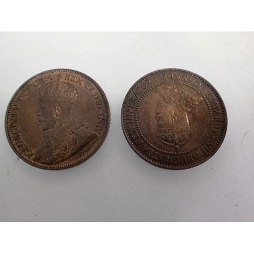 1165 - 1910 Canadian one cent of Edward VII, with lustre, and 1916 Canadian one cent of George V (2). UK P&... 