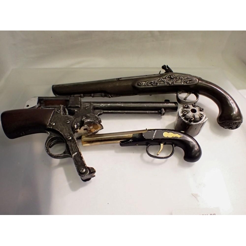 1179 - Three replica pistols. Not available for in-house P&P