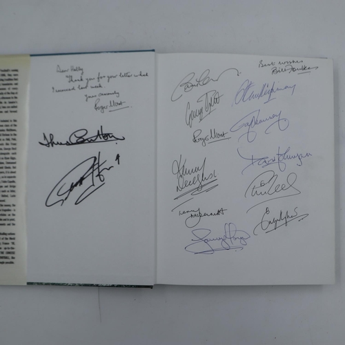 2017 - A rare collection of football legend signatures, including Emlyn Hughes, Roger Hunt, Denis Law, Geor... 