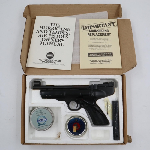 2034 - Webley Hurricane .177 air pistol, boxed with accessories. UK P&P Group 2 (£20+VAT for the first lot ... 