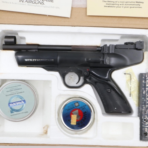 2034 - Webley Hurricane .177 air pistol, boxed with accessories. UK P&P Group 2 (£20+VAT for the first lot ... 