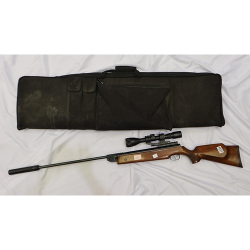 2036 - Weihrauch HW80 with Tasco 4 x 40 sight, Huggett silencer and canvas case, serial number 916326. UK P... 