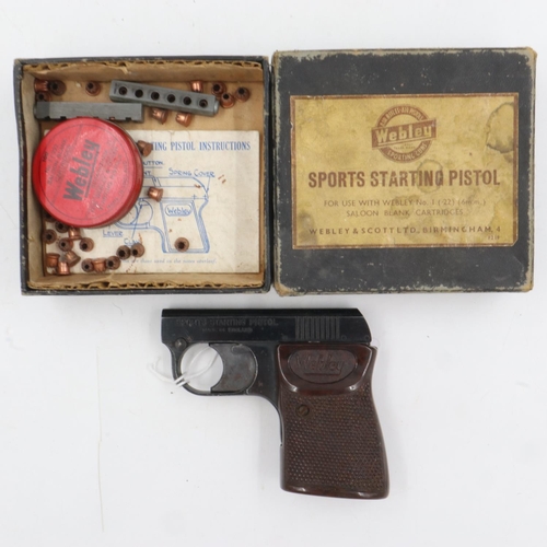 2039 - Webley Sports starting pistol, boxed, with a quantity of .22 blank cartridges. UK P&P Group 1 (£16+V... 