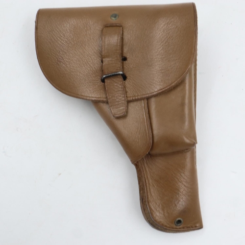 2052 - Contemporary khaki leather Luger holster. UK P&P Group 1 (£16+VAT for the first lot and £2+VAT for s... 