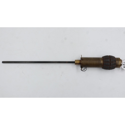 2057 - WWI Hales No 2 Rifle Grenade. Original body with reproduction base and rod, inert. UK P&P Group 2 (£... 