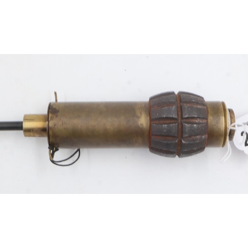 2057 - WWI Hales No 2 Rifle Grenade. Original body with reproduction base and rod, inert. UK P&P Group 2 (£... 