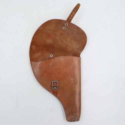 2060 - Tan leather revolver holster. UK P&P Group 1 (£16+VAT for the first lot and £2+VAT for subsequent lo... 