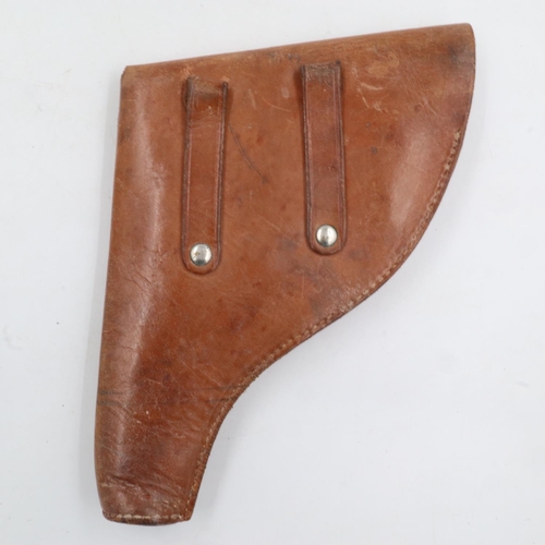 2060 - Tan leather revolver holster. UK P&P Group 1 (£16+VAT for the first lot and £2+VAT for subsequent lo... 