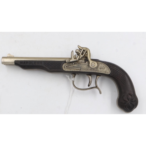 2072 - Replica double-barrel flintlock pistol. UK P&P Group 2 (£20+VAT for the first lot and £4+VAT for sub... 