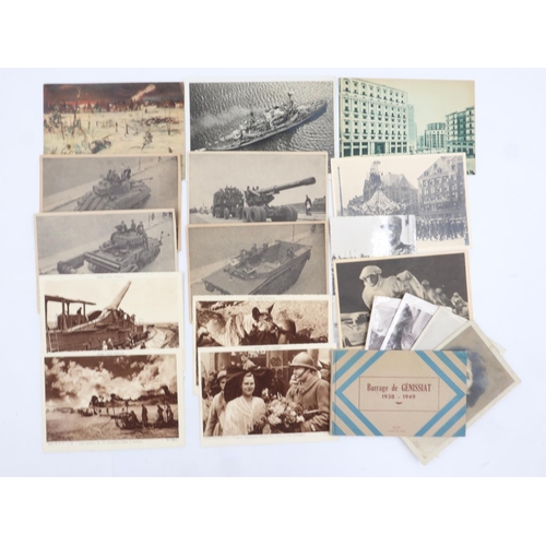 2084 - WWII period and later photographic postcards, French and German scenes. UK P&P Group 1 (£16+VAT for ... 