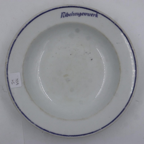 2118 - Niebelungenwerk German WWII ceramic canteen bowl by Heutschenreuther, D: 23 cm. Niebelungenwerk were... 