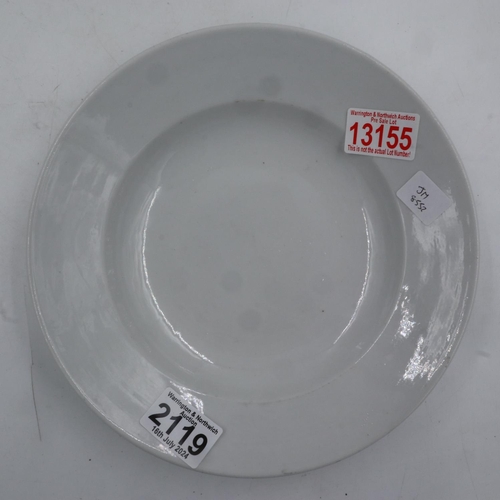 2119 - WWII Kriegsmarine ceramic galley bowl, D: 25 cm. UK P&P Group 2 (£20+VAT for the first lot and £4+VA... 