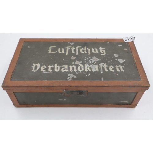 2120 - 1937 Dated Luftshutz (Air Raid Police) First Aid box with contents. UK P&P Group 2 (£20+VAT for the ... 