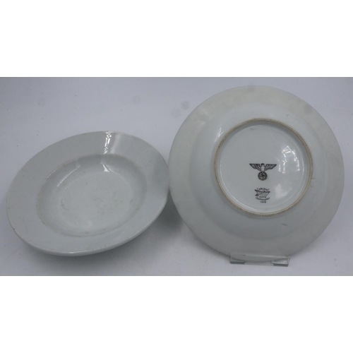 2123 - Two Third Reich Heer canteen ceramic bowls, dated 1938. UK P&P Group 2 (£20+VAT for the first lot an... 