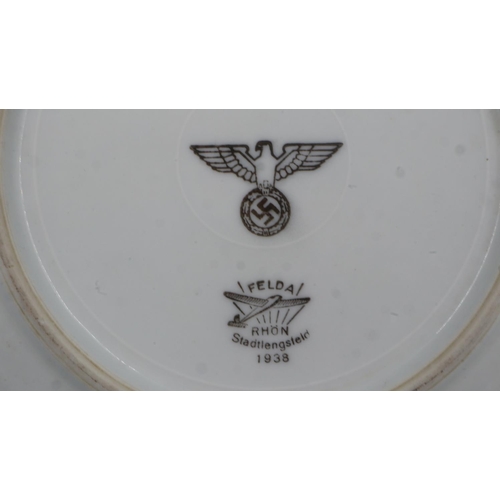 2123 - Two Third Reich Heer canteen ceramic bowls, dated 1938. UK P&P Group 2 (£20+VAT for the first lot an... 