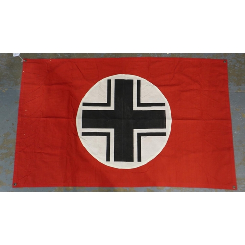 2124 - WWII German aerial recognition flag, Balkenkreuz emblem against red, used on German vehicles, aircra... 