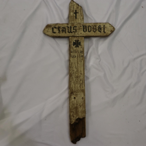 2127 - WWII wooden temporary German Grave Marker from a Field Burial in Normandy, France. This was replaced... 