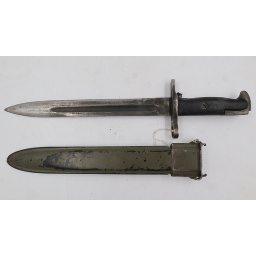 2131 - WWII US M1 Garand Bayonet and scabbard. Maker AFH-American Fork & Hoe. UK P&P Group 2 (£20+VAT for t... 