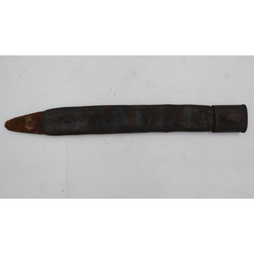 2144 - Scarce Pre WWI German Butcher Bayonet Scabbard, Regimentally marked. UK P&P Group 2 (£20+VAT for the... 