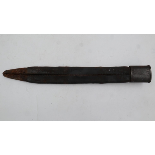 2144 - Scarce Pre WWI German Butcher Bayonet Scabbard, Regimentally marked. UK P&P Group 2 (£20+VAT for the... 