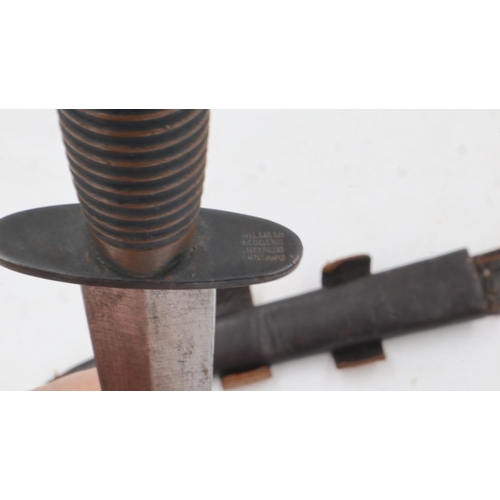 2149 - William Rodgers (Sheffield) 3rd pattern late war period Commando dagger with brown leather scabbard.... 