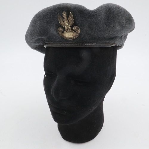 2150 - 1944 Dated Polish Army Beret. Maker: A & J Gelfer, Glasgow. Found in an attic in the UK, some small ... 