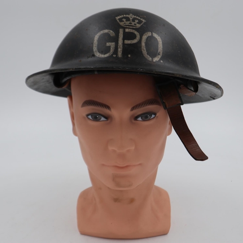 2151 - WWII British Home Front General Post Office line layers fibre non-conductive helmet. UK P&P Group 2 ... 